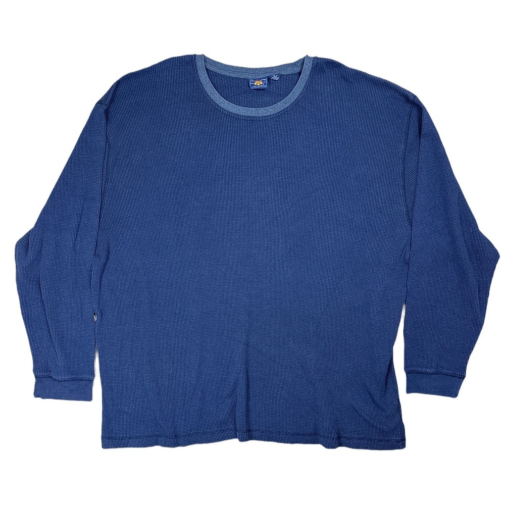 Route 66 Thermal Shirt Mens XL Blue Excellent Waffle Knit Long Sleeve Cotton